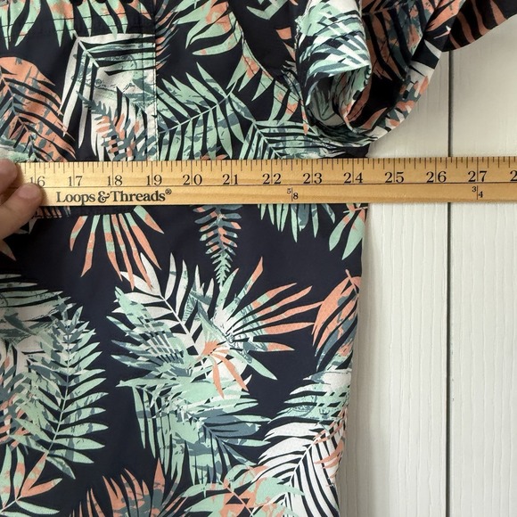 COLUMBIA PFG Super Slack Tide Camp Shirt Men XL Black Palm Print Fishing Omni - Picture 11 of 11